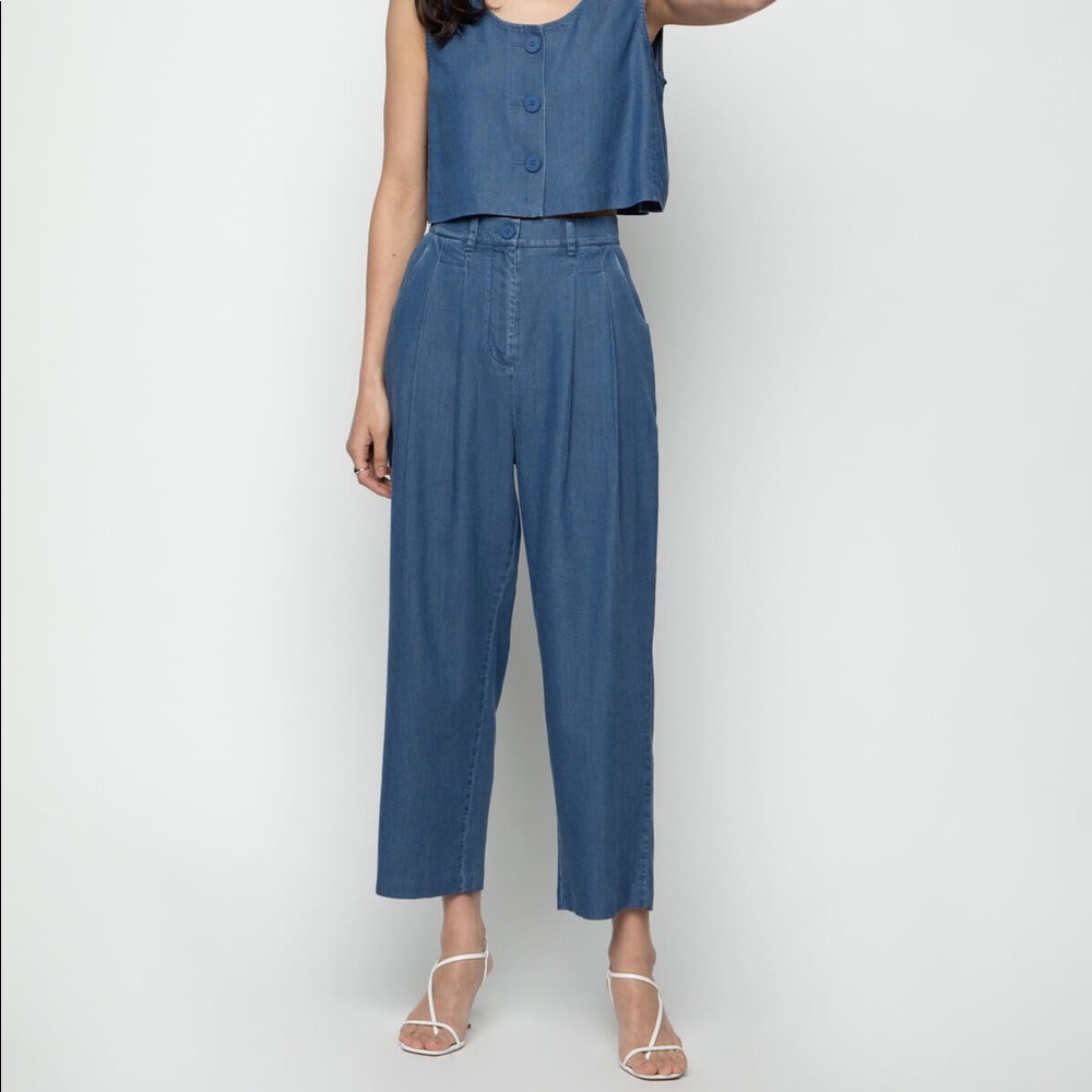 Oak + Fort Denim Blue Trousers